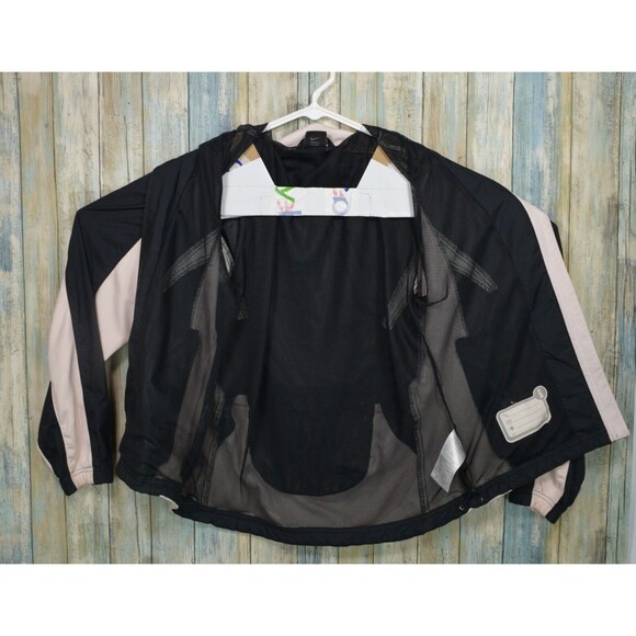 Nike Vintage Black Pink Lined Windbreaker Women's Size M 8-10 Reflective Mesh - Picture 3 of 11